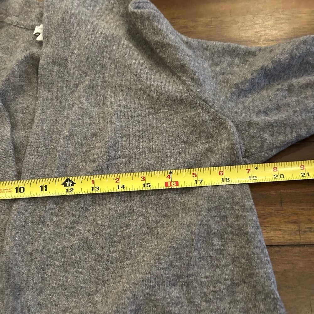 J. Jill Cashmere Sweater Size Medium Gray Open Front Cardigan - Picture 4 of 10